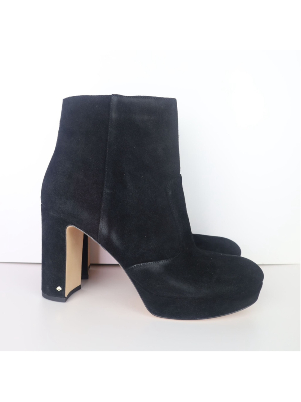 Kate Spade NY Barrett Suede Heel Boots Black 10 - Picture 2 of 16